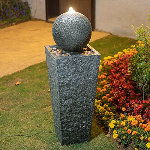 Outdoor Water Fountain with LED Light