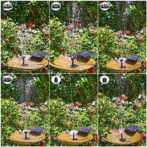 DIY Solar Water Pump Kit for Water Feature Outdoor with 6 Nozzles