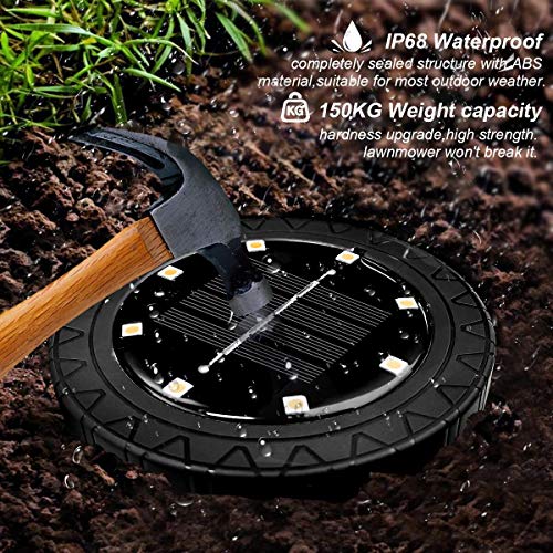 Solar Powered 8 Pack Outdoor LED Disk Lights (8 Count)