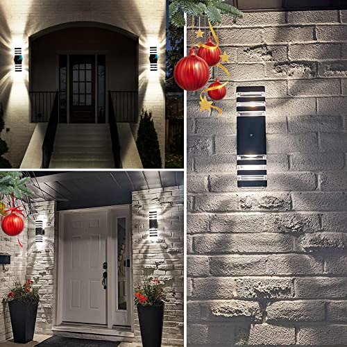 2 Pack Dusk to Dawn Outdoor Wall Lights Modern Black Exterior Light Fixture (2 Count)