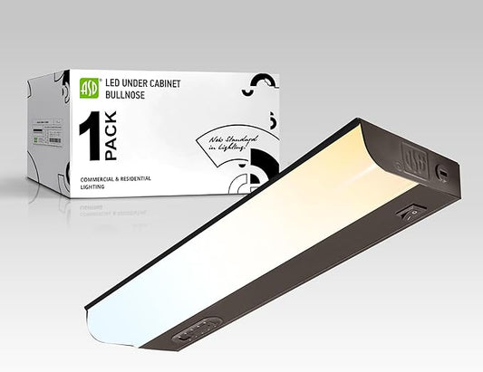 ASD 12 Inch Hardwired LED Under Cabinet Light, On/Off & 5CCT Switch 2700K-5000K, 5W 442LM CRI90+, Direct Wire Low Profile Linkable Fixture, Dimmable Under Counter Kitchen Lighting, Bronze, UL