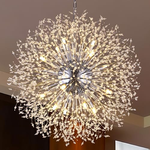 30" D Firework Crystal Chandelier for Dining Room