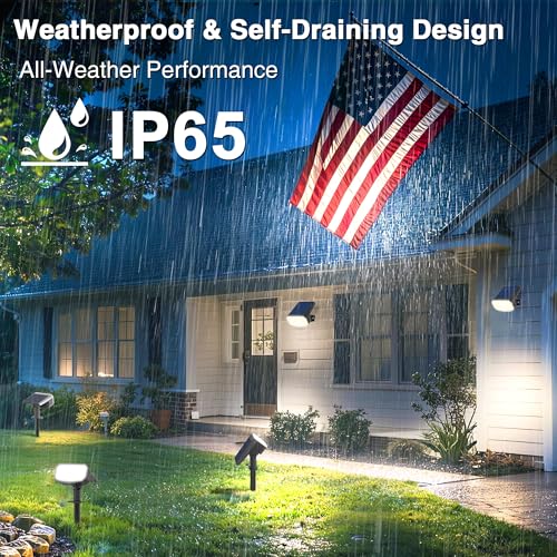 Solar Spotlights Outdoor Waterproof with Focus Beam (2 Count)