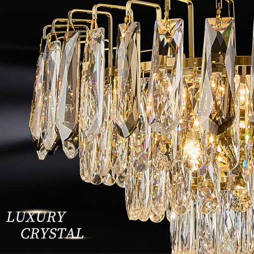 Gold Round Crystal Chandelier