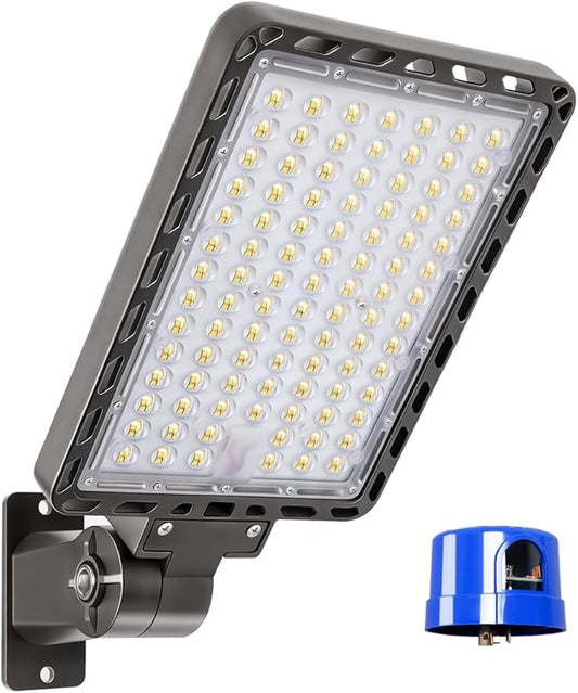 ledmo 240w LED Parking Lot Light Outdoor Dusk to Dawn Parking Lot Lighting with Adjustable Arm Mount 37000lm IP65 LED Street Commercial Area Lights for Yard Sport Barn Shop 5000K