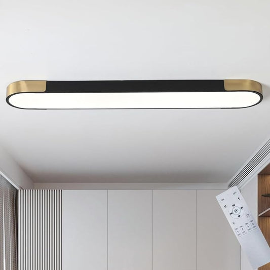 Tioolo Dimmable LED Ceiling Lights Flush Mount Ceiling Light 4FT LED Wraparound Light with Remote Linear Light Fixture for Kitchen Laundry Closet Garage Office Hallway (60W/3000-6500K) - Aura Lighting
