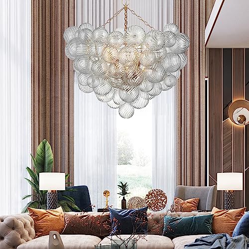 Nordic Bubble Ball Swirled Glass Chandelier Large