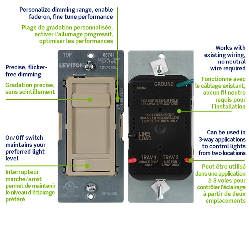 SureSlide LED Advanced Dimmer Switch for 150W Dimmable LED
