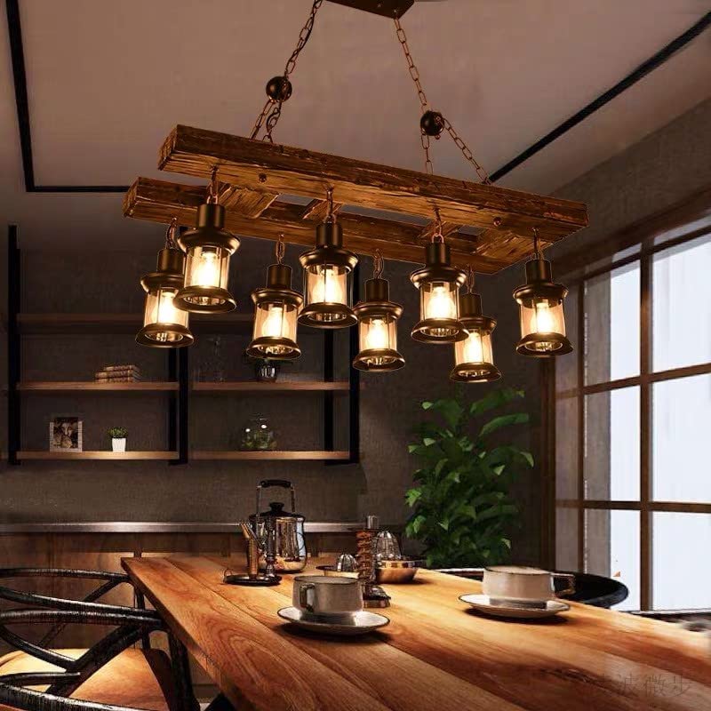 Retro Farmhouse Wood Chandelier