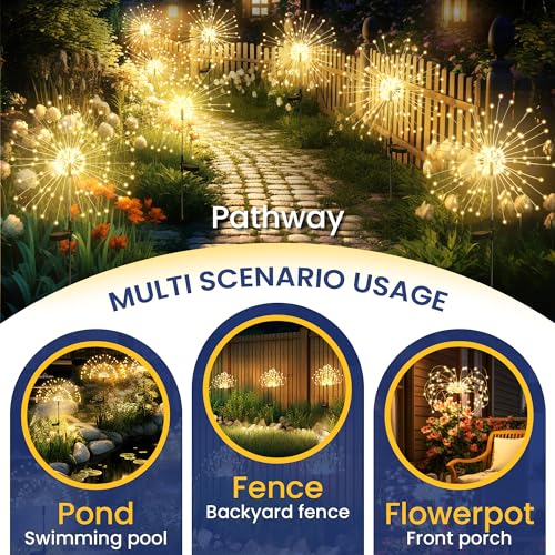 6 Pack Solar Firework Lights Outdoor (6 Count)