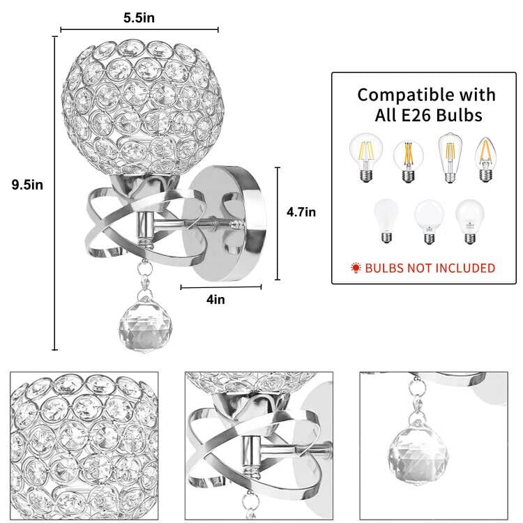 Crystal Wall Sconces Set of Two (2 Count)
