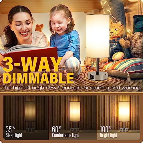 Bedside Lamps with USB Port (2 Count)