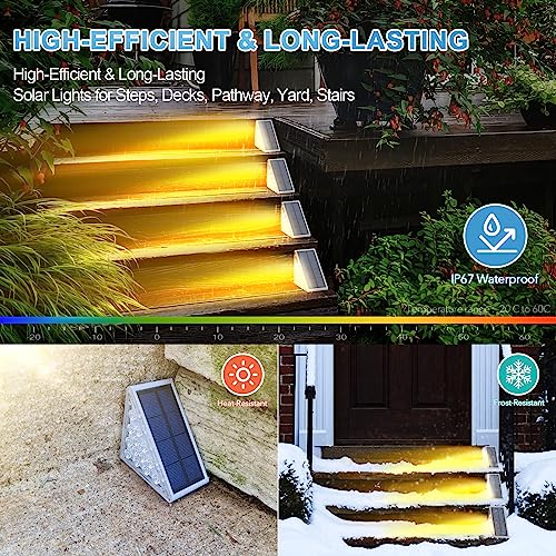 LED Solar Step Lights Waterproof Outdoor Stair Lights (2 Count)