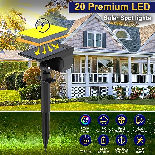 Solar Spot Lights Outdoor Color Changing (2 Count)