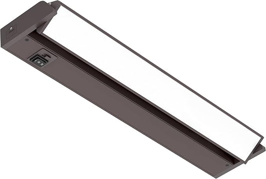 GETINLIGHT 18-inch Swivel LED Under Cabinet Lights, Glass Lens, Selectable White 2700K/4000K/5000K, Dimmable with Wall Dimmers,Bronze Finish, IN-0202-2-BZ