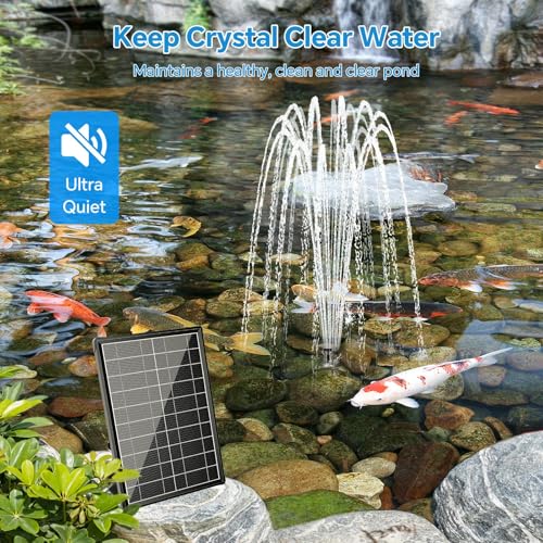 Solar Fountain Pump with Pond Filter Kit Built