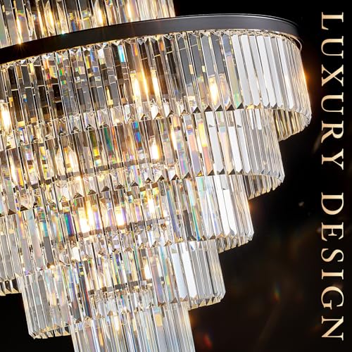 36" Large Crystal Chandelier (23 Count)