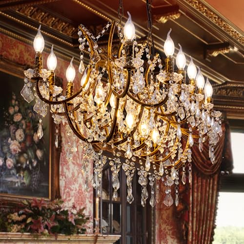 Crystal Chandelier 18 Lights Vintage Dining Room Light Fixture