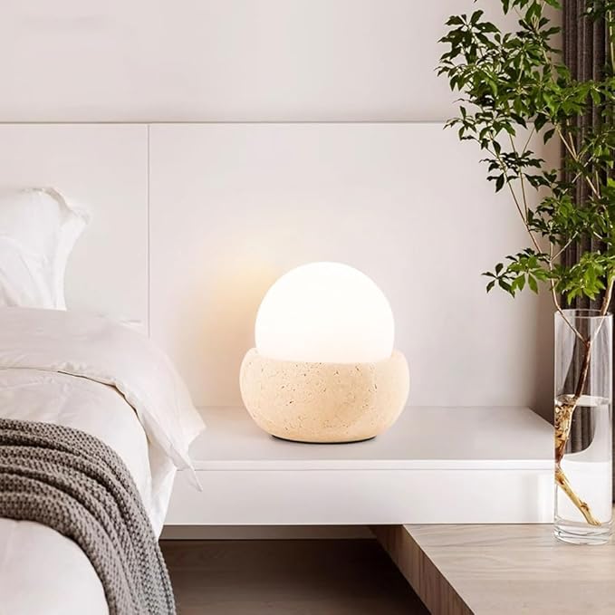 Wabi Sabi Style Sleep Bedroom Desk Light Rechargeable Remote Control Travertine Desk Lamp Study Office Dormitory Table Lamp Coffee Shop Restaurant Decorative Night Light Lighting Fixture