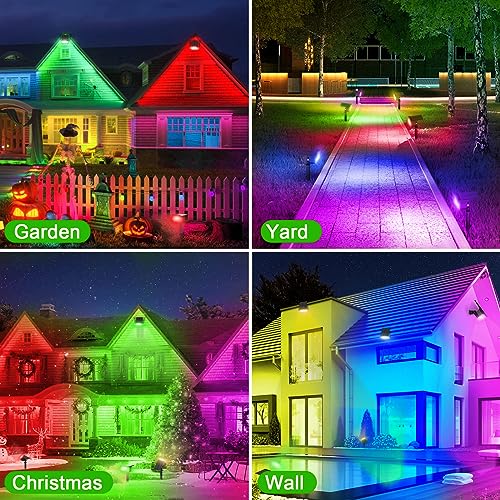 Solar Spot Lights Outdoor Color Changing (8 Count)