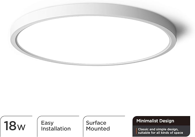 TALOYA Flush Mount Ceiling Light,4 Pack,10 Inch,18W,5000K Daylight Super Slim LED Ceiling Light for Bedroom, Living Room, Kitchen, Laundry and Hallway - Aura Lighting