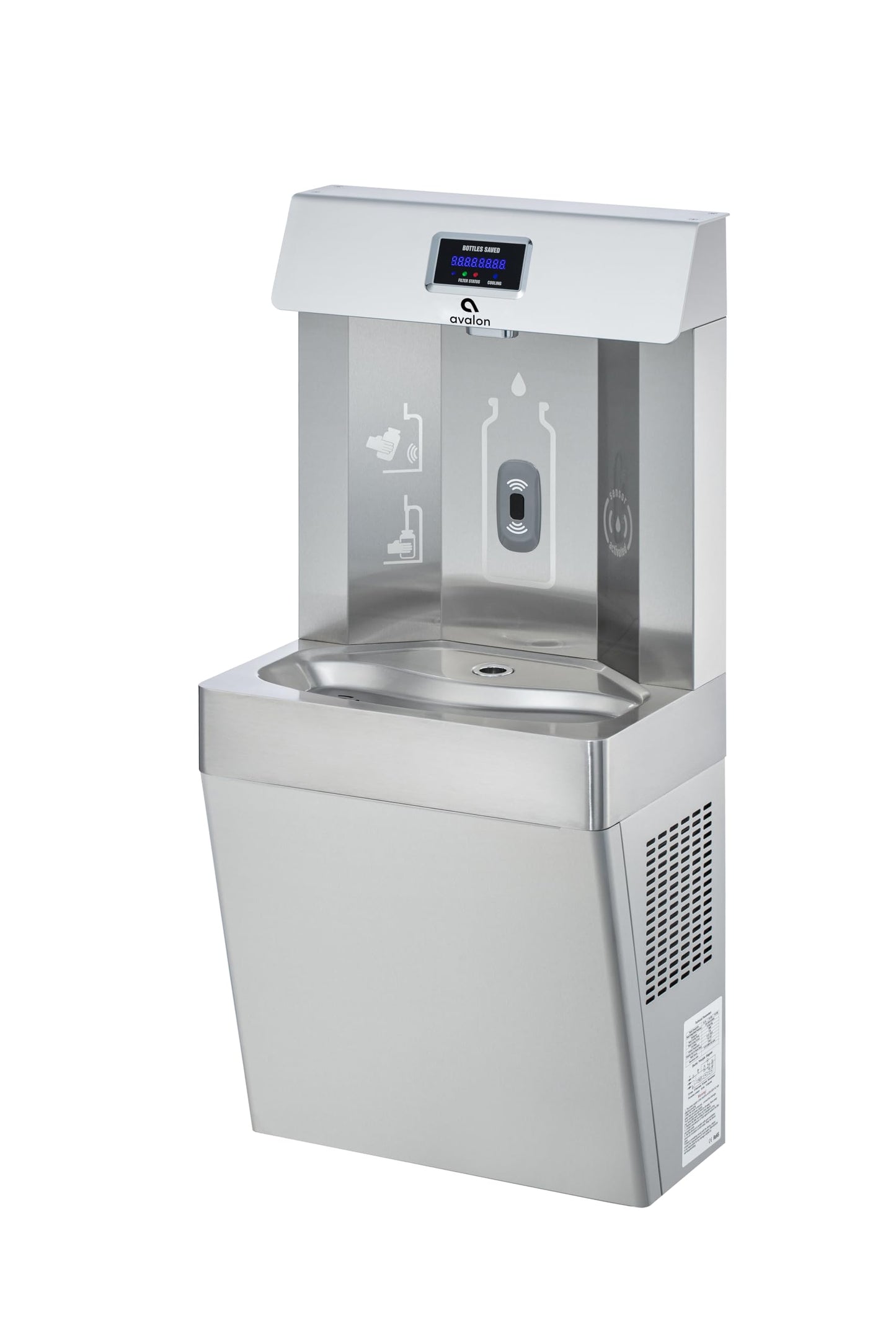 Wall Mounted Water Fountain with Bottle Filling Station