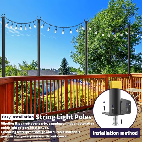 2 Pack String Light Poles