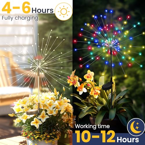8 Pack Solar Firework Lights Outdoor (8 Count)
