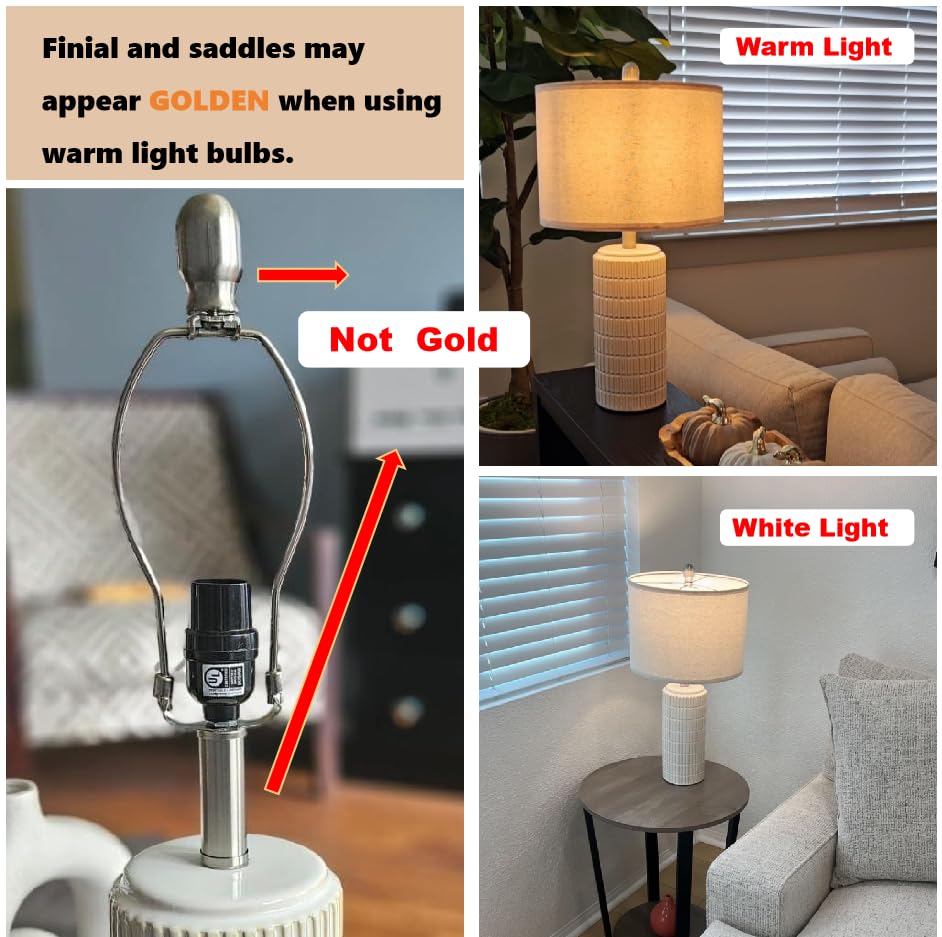 23" Modern Ceramic Table Lamp Set of 2 for Living Room Bedroom (2 Count)