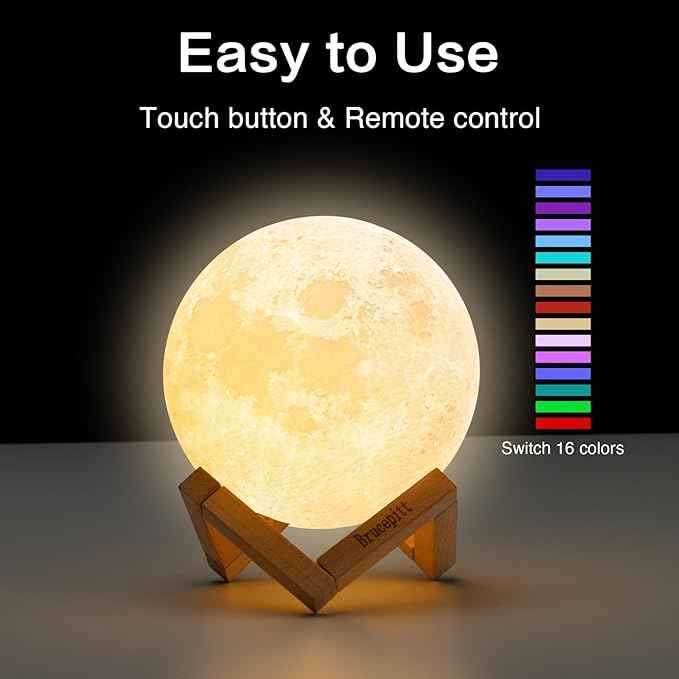 Moon Lamp Galaxy Lamp Upgraded Timing 4.7 Inch 16 Colors 3D Moonlight Galaxy Light,Moon Night Light for Adults,Kids Lamp Moon Gifts for Women Girls Boys Bedroom