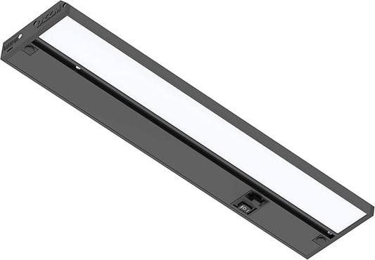 LAGOM Halo Under Cabinet Light, 12‑Inch Hardwired Dimmable LED, 2700K/4000K/5000K, Power Cord Sold Separately, Black, UC0112BK27