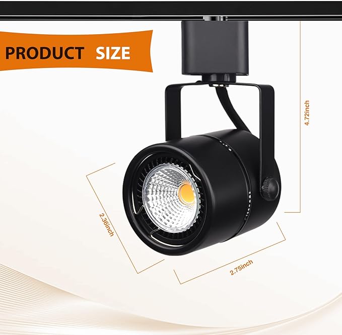 Bulb Replaceable 7.5W H Type Track Lighting Heads, Dimmable Bright 5500K Cool White, Flicker Free CRI90+ 45° LED Track Lighting Fixtures for Accent Task Wall Art Exhibition, Black 16 Pack - Aura Lighting