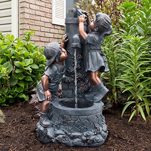 Boy and Girl Outdoor Water Fountain