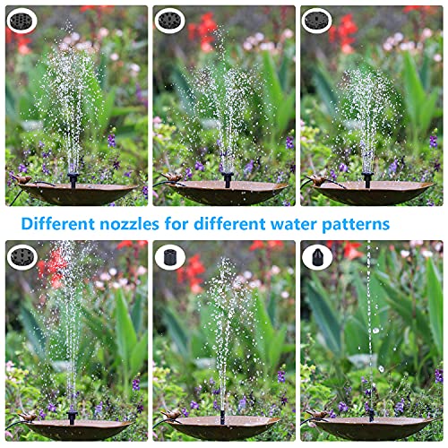2.5W DIY Solar Fountain Pump with 6 Nozzles & 4ft Flexible Hose