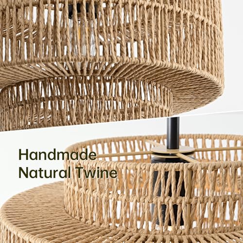 12.4" Rattan Pendant Light for Kitchen Island