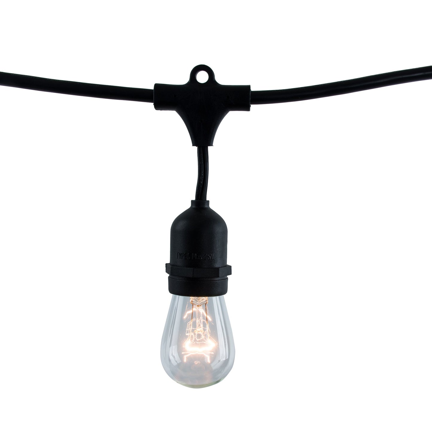 STRING15/E26-S14KT Outdoor, Garden, Patio, Wedding, Party, Holiday, Lawn, and Landscape String Light w/Incandescent Bulbs, 48-Feet, 15 Lights