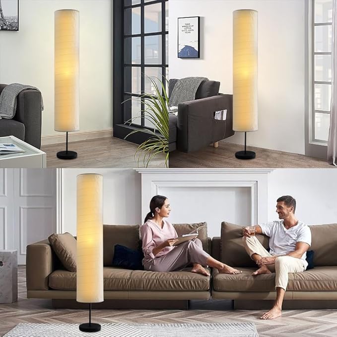 YY YEARCHY Floor Lamp Paper Lamp Standing Lamps with Rice Paper Shade for Bedroom Livingroom
