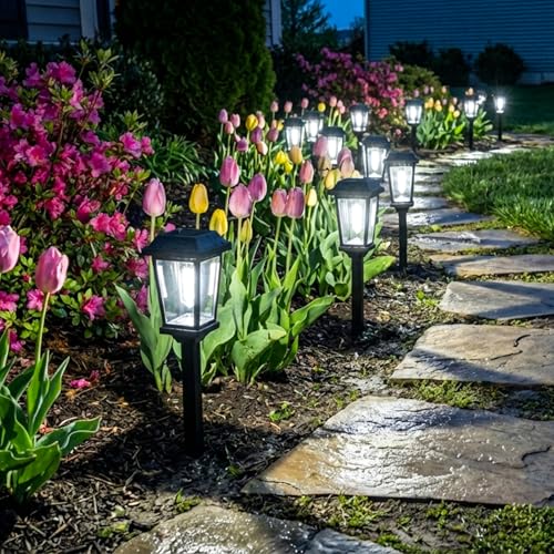 Solar Pathway Lights Outdoor Waterproof 10 Pack LED Garden Lights (10 Count)