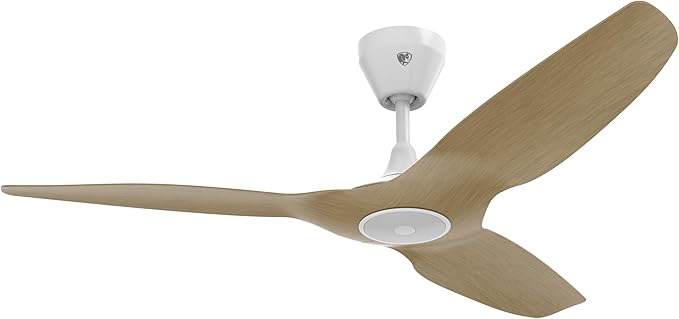 Big Ass Fans – Haiku L, Smart Ceiling Fan – Energy Efficient Cooling for Home, Bedroom, Office, Living Space, and More – 16 Lighting Settings with 7 Speed Settings – 52” - Caramel/White - Aura Lighting