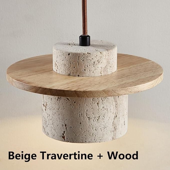 Japanese Wabi-sabi Style Natural Stone Wall Lamps Creative Vintage Beige Wall Light with E26/E27 Base Solid Wood Wall Sconces for Home Decoration Living Room Corridor Coffee Shop(Style 2)