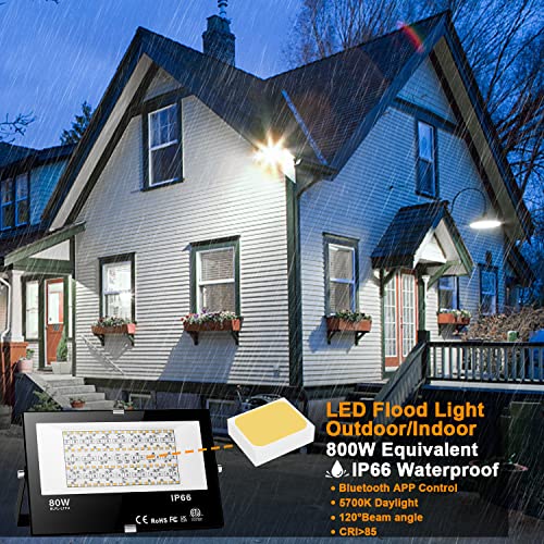 LED Flood Light Outdoor 800W Equivalent 8000LM (4 Count)