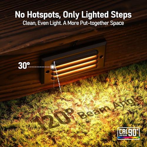 6 Pack 5CCT 6 Inch Low Voltage LED Step Lights Outdoor (6 Count)