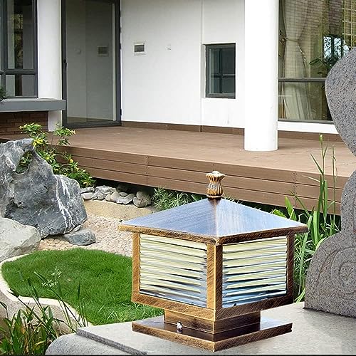 Waterproof Ip54 Outdoor Pillar Light Outdoor Post Lamp Fixture E27 Courtyard Fence Column Lamp with Pier Mount Adapter Fence Patio Path Yard Walkway Lawn Garden Table
