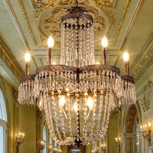 Antique Chandelier French Empire Crystal Chandelier Lighting 25" W