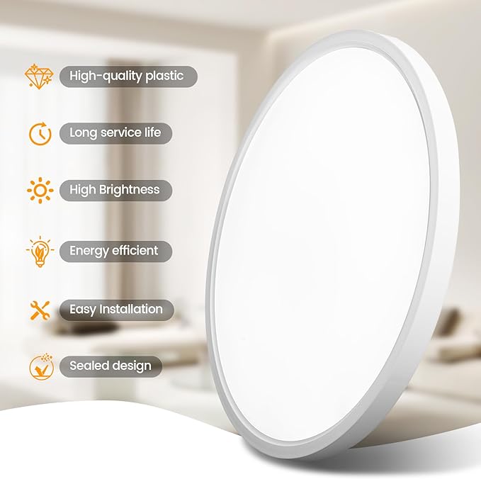 TALOYA Flush Mount Ceiling Light,4 Pack,10 Inch,18W,5000K Daylight Super Slim LED Ceiling Light for Bedroom, Living Room, Kitchen, Laundry and Hallway - Aura Lighting