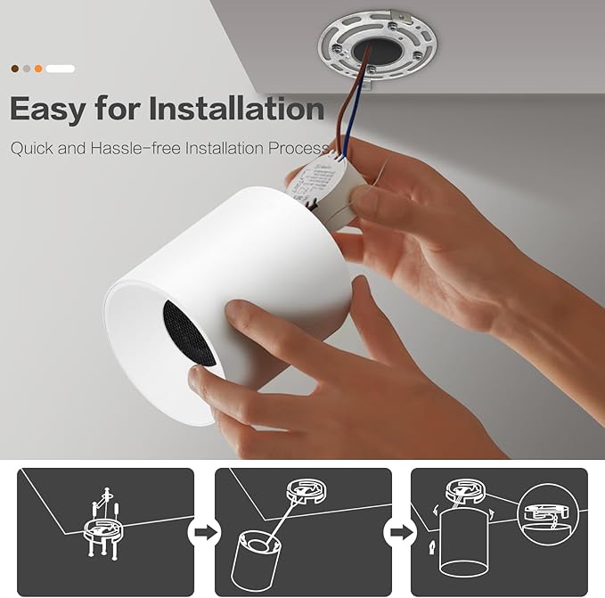 OKELI Modern LED Cylinder Ceiling Lights, White Dimmable Hallway Living Room Kitchen Flush Mount Ceiling Lamps COB 20W 4000K 3Pack