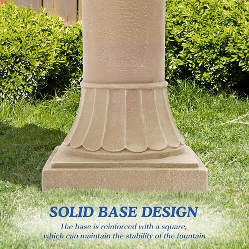 48.4" H Italian Solar Water Fountain Outdoor Fountains and Waterfall