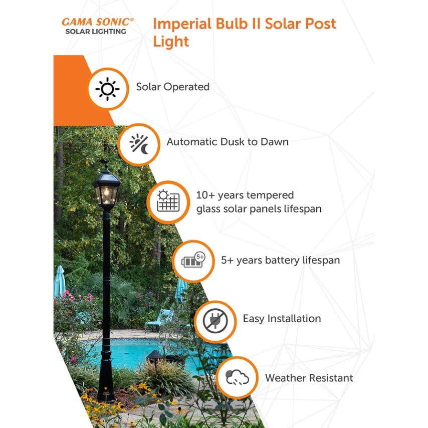 Imperial II Bulb Solar Post Light