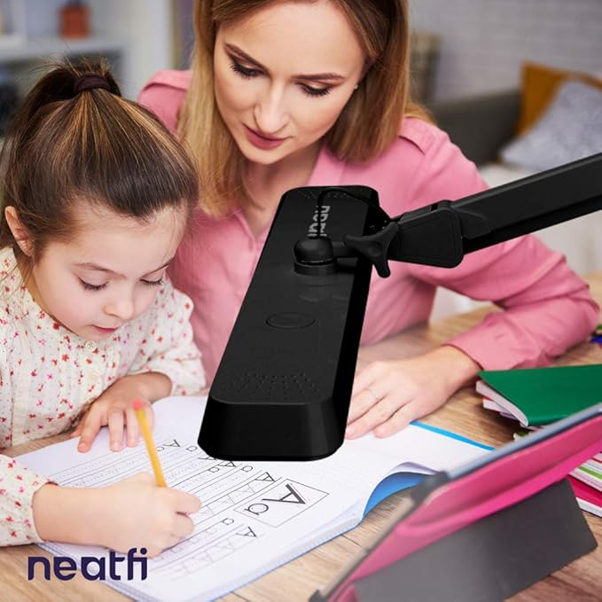 Neatfi (New Model) XL 2,500 Lumens LED Task Lamp with Clamp, 5 Light Modes, 3000-6000K Correlated Color Temperature, 30W, Dimmable, 324 Pcs SMD LED, Desk Light for Home, Office (CCT, Black)