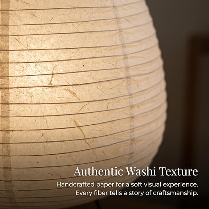 Rice Paper Lantern Lamp, 3-Tier Snowman Shape Wabi Sabi Decor Lamp, Soft Ambient Light Fixture with Metal Stand for Home Bedroom Living Room Apartment Decor (Teardrop Shape)